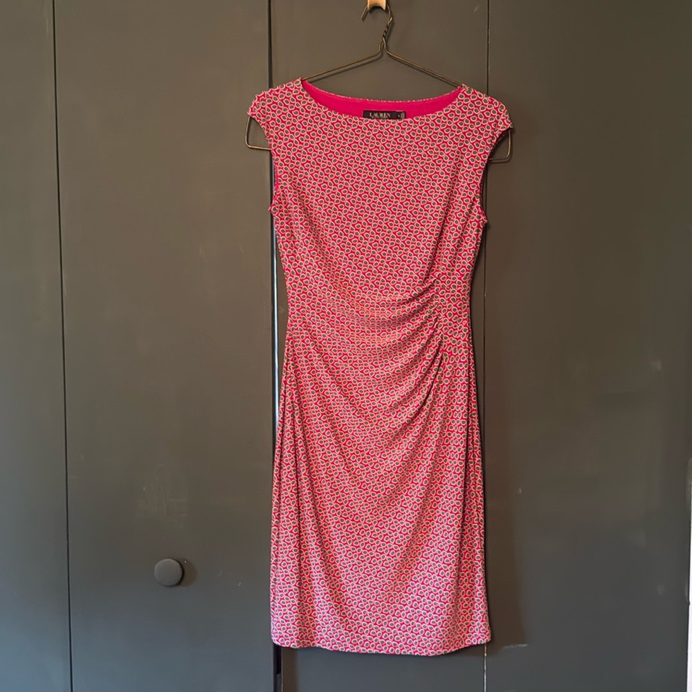 Ralph Lauren Pink Ruched Sheath Dress